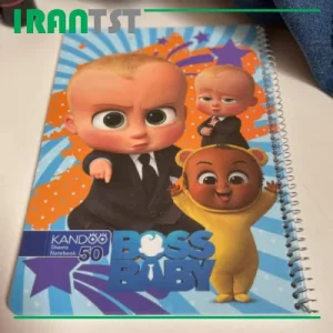 دفتر سیمی 50 برگ فانتزی کندو جلد طلقی صدفی