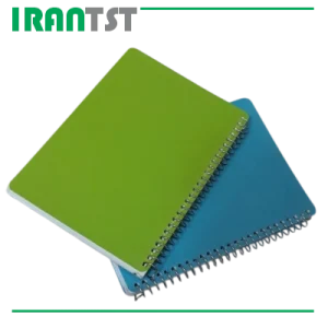 دفتر یادداشت سیمی 80 برگ طلقی بغل بازشو 1/8