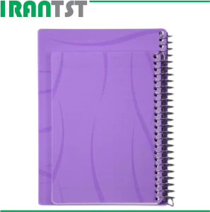 دفتر یادداشت 80 برگ جلد طلقی متالیک بغل بازشو 1/8